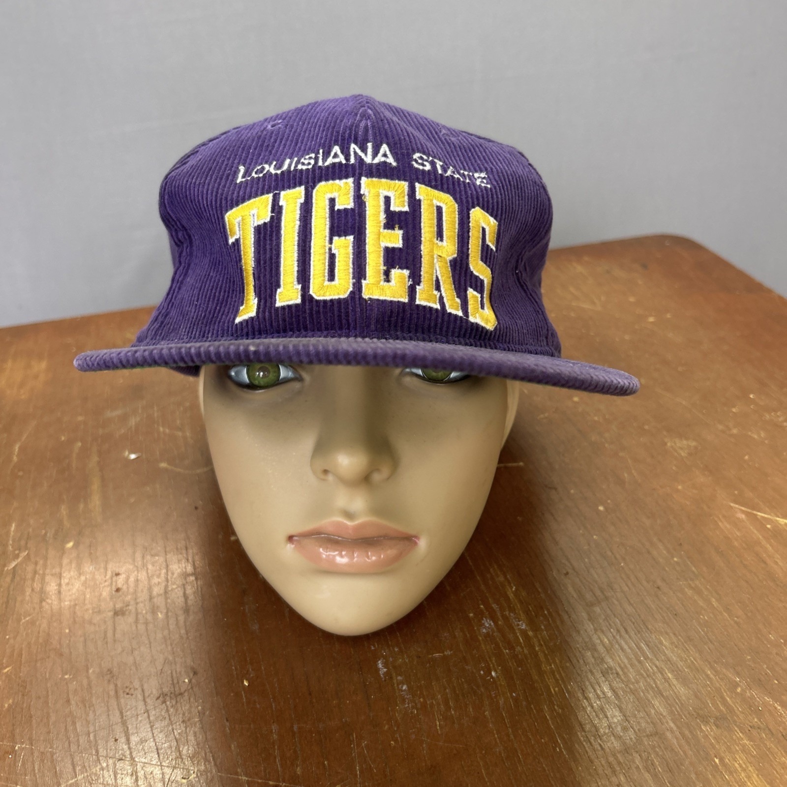 Vintage Starter Corduroy Snapback Hat Lsu Tigers Louisiana 80s 90s Big Logo